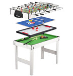 Tavolo multigioco 4 in 1 con biliardo pool, calcetto, hockey e ping pong 