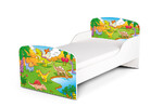 Letto per bambini in legno  - Dimensioni: 140x70 - motivo Dinosauro (senza materasso)