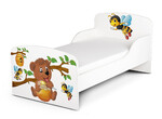 Letto per bambini in legno con materasso - Dimensioni: 140x70 - motivo Orso e Api