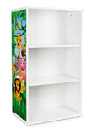 Elegante scaffale libreria colore bianca con 3 mensole  - Oslo - motivo Giungla