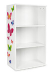 Elegante scaffale libreria colore bianca con 3 mensole  - Oslo - motivo Farfalle