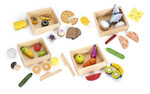Un ampio set di generi alimentari in legno - 4 scatole