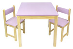 Set da cameretta ber bambini, tavolo con due sedie - colore rosa