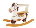 Cavallo a dondolo in legno per bambini con le renghiere - Franco carino