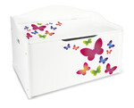 Contenitore Portagiochi XL - scatola di legno per giocattoli per bambini - motivo Farfalle
