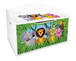 Contenitore Portagiochi XL - scatola di legno per giocattoli per bambini - motivo Giungla