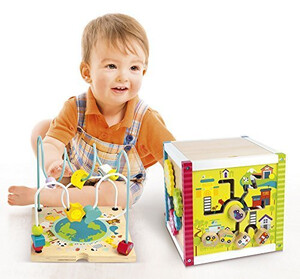 Cubo in legno multiattivita  educativo per bambini per abilit motoria