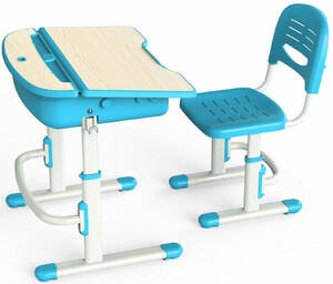 Scrivania con Sedia ergonomica per i Bambini - colore Blu