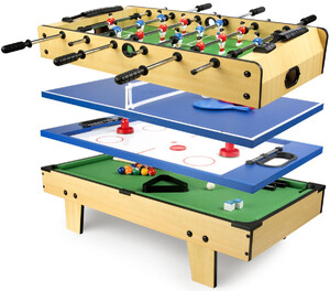 Tavolo da gioco 4 in 1 - calcio balilla, biliardino, tennis, e hockey, tavolo da gioco con accessori