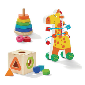  Una serie di puzzle colorati in legno per bambini -  Una Giraffa allegra!