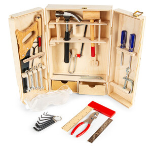 Kit di strumenti in una scatola di legno - 30 EL.