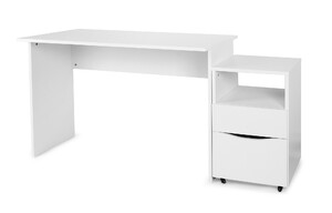 Scrivania Semplice + Il contenitore su ruote con due cassetti 