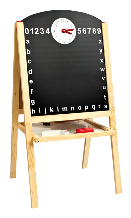 Lavagna per bambini 2 in 1 in legno con le lettere magnetiche Leomark IT