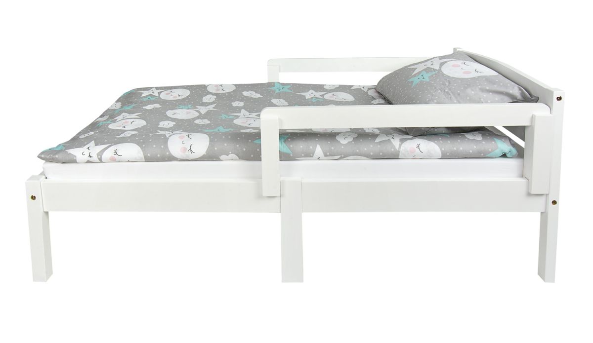 Letto in legno bianco CLASIC 140/70 con materasso ...