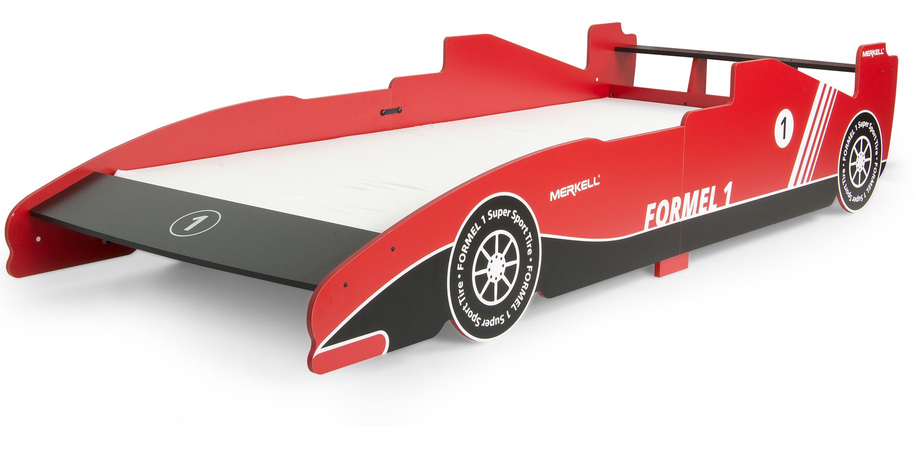 Letto per bambini in legno Rosso con Materasso Sport Car - Leomark